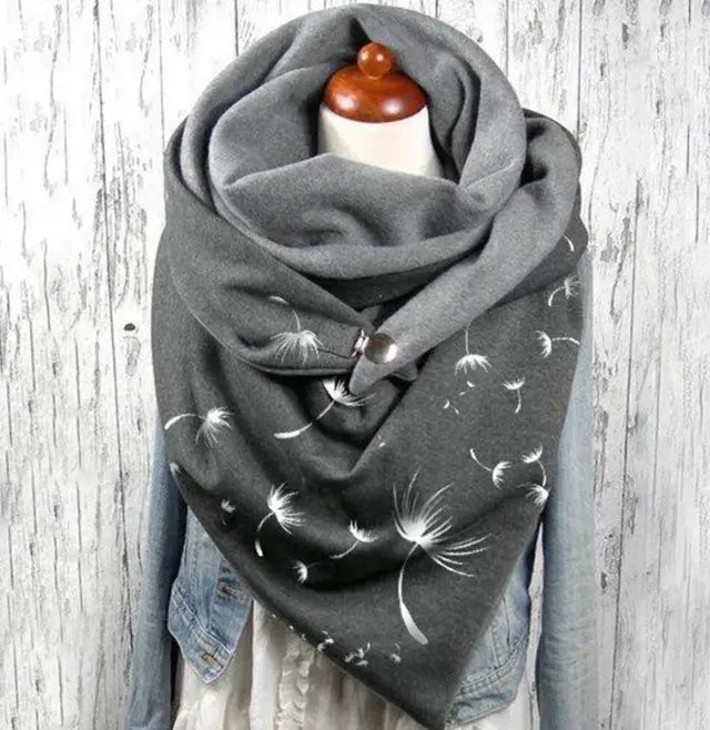 🔥Warm scarf with printed cotton buttons