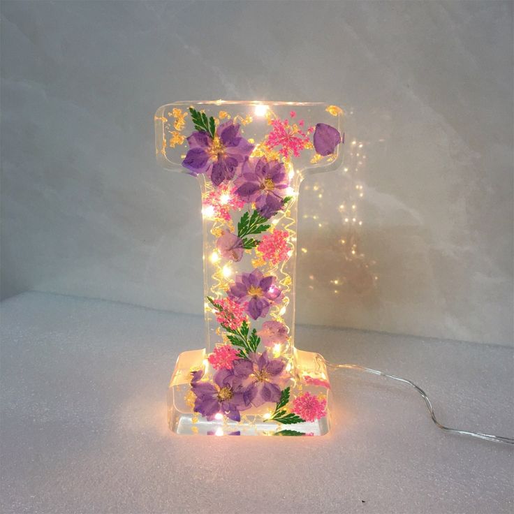 🌸Handmade Floral Resin Night Light