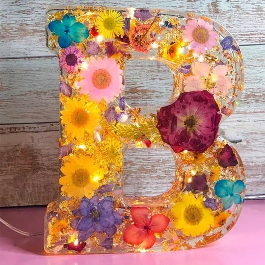 🌸Handmade Floral Resin Night Light