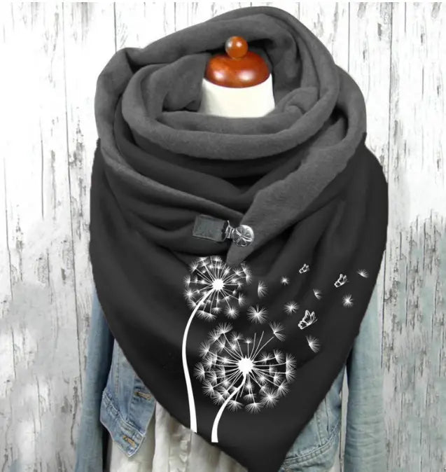 🔥Warm scarf with printed cotton buttons