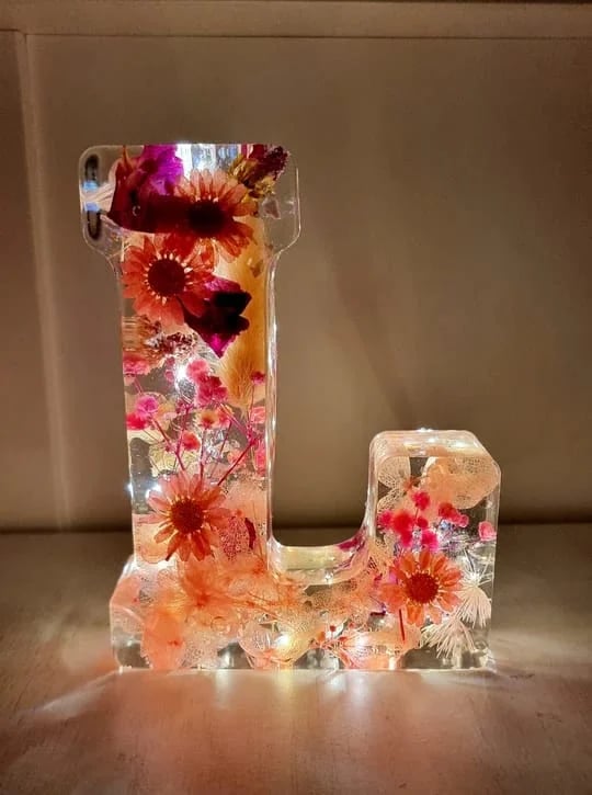 🌸Handmade Floral Resin Night Light